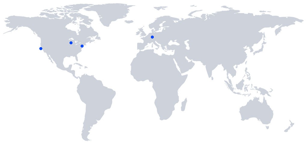 德国和美国艾伯维肿瘤研究中心的地图